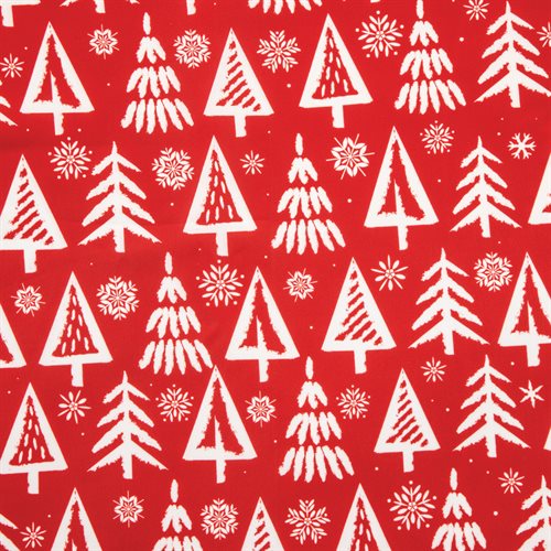 Christmas Tree red and white tablecloth