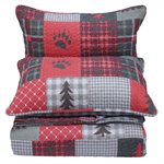 Stoneham red and grey cottage style quilt