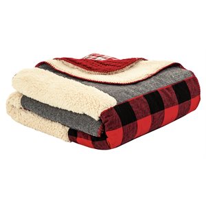Buck red and grey cottage style throw