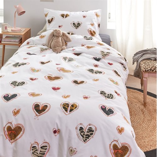 Animal Hearts printed duvet cover