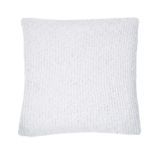Bulky white knitted european pillow