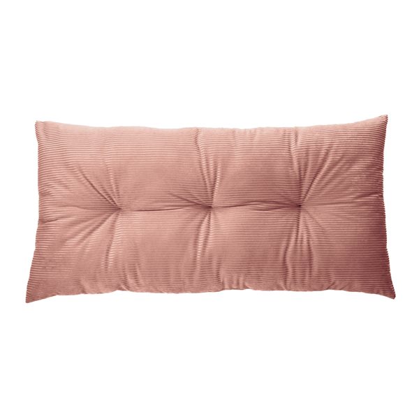 Corduroy coral long decorative pillow