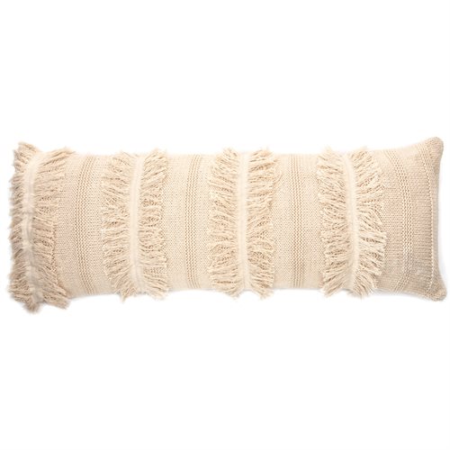 Gnocchi cream knit with fringe cushion