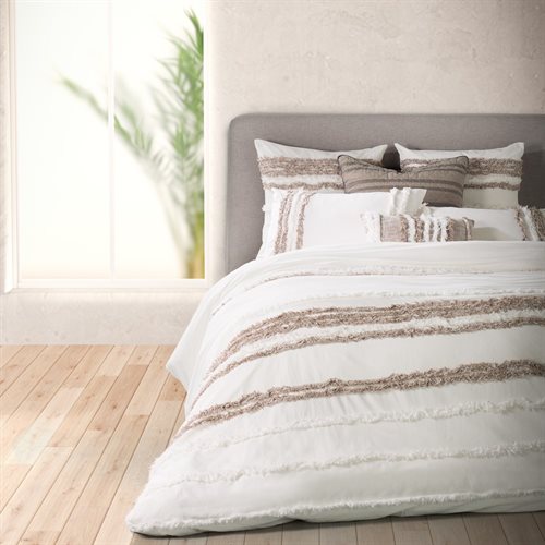Grenoble ivory and taupe duvet cover