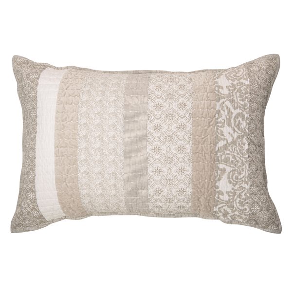 Lola ivory and taupe pillow sham 