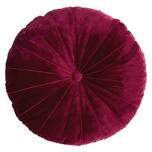 Coussin rond rouge Mandarin