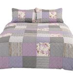 Théoline lilac patchwork quilt