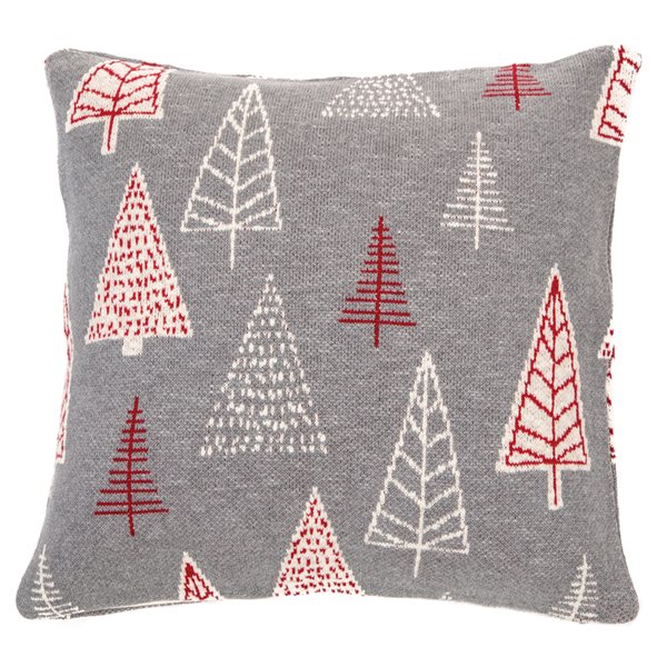 Alba grey decorative pillow with fir trees