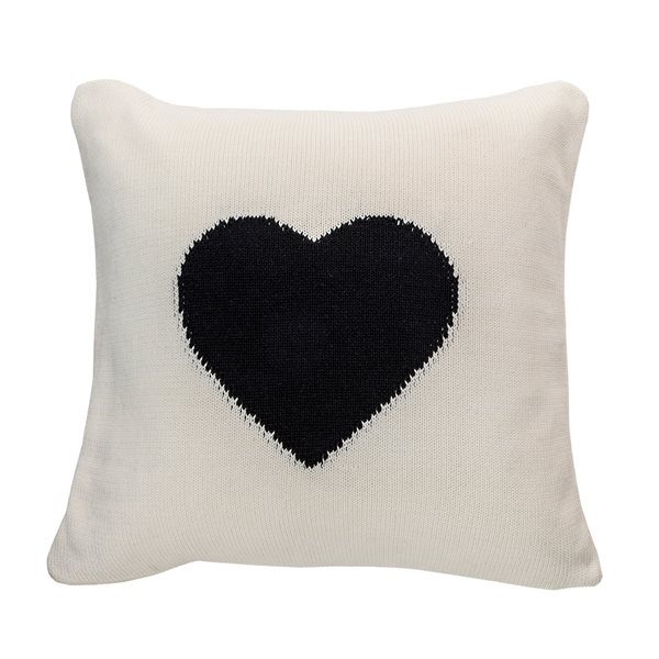 Amoroso black heart decorative pillow