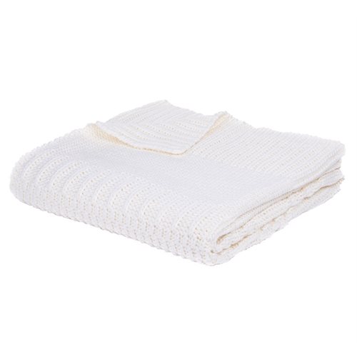 Baba knitted ivory throw 