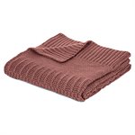 Baba knitted terracotta throw 