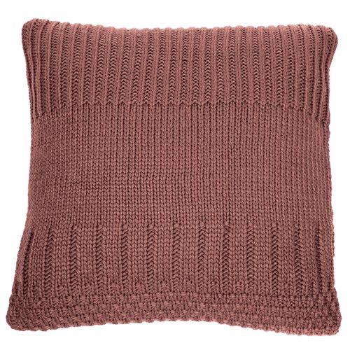 Baba knitted terracotta cushion 