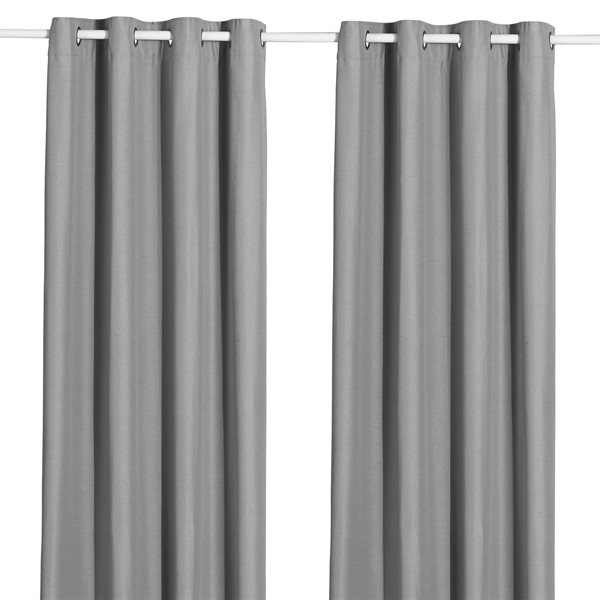 Bryan opaque grey curtain with grommets 