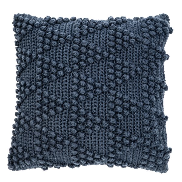 Bubble knitted navy decorative pillow