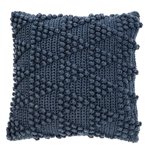 Bubble knitted navy european pillow