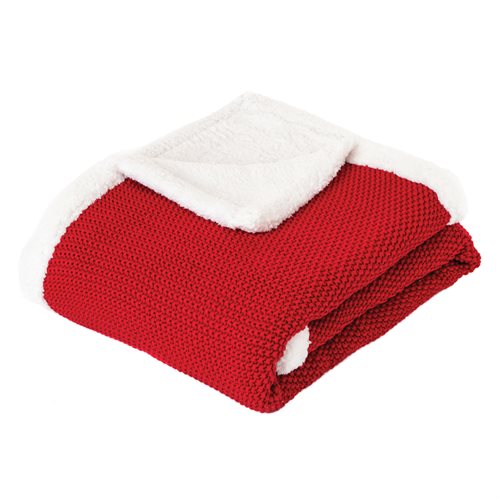 Cherry knitted red throw 