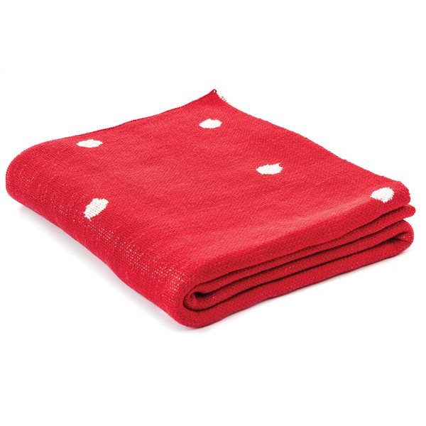 Confettis red throw with white polka-dots