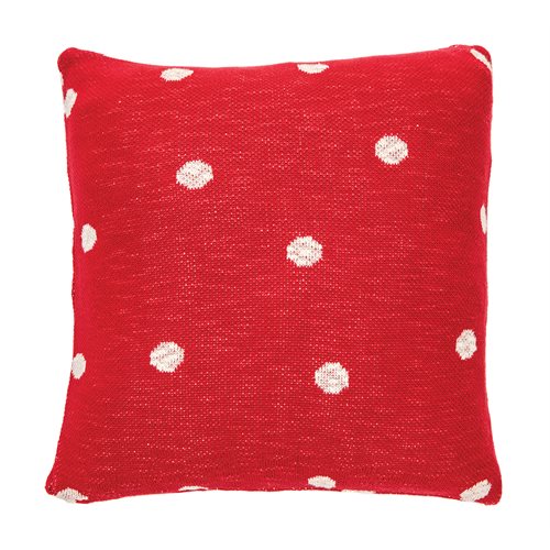 Confettis red decorative pillow with polka-dots 