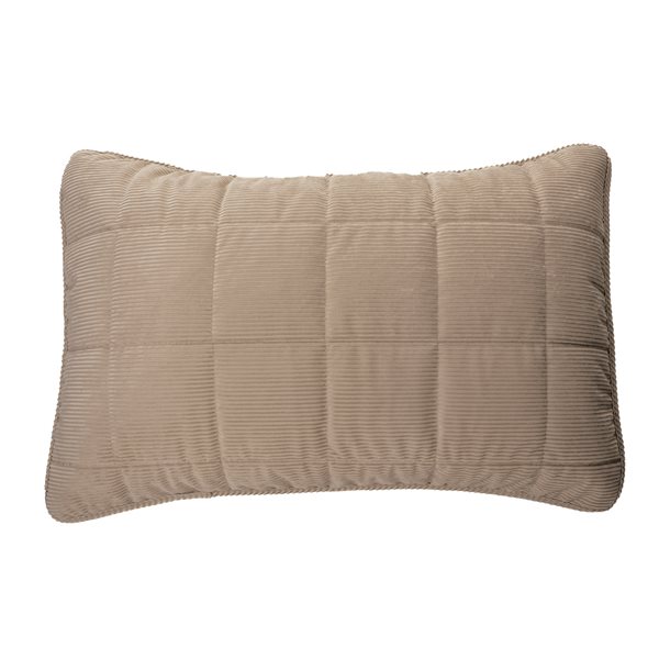 Corduroy taupe pillow sham