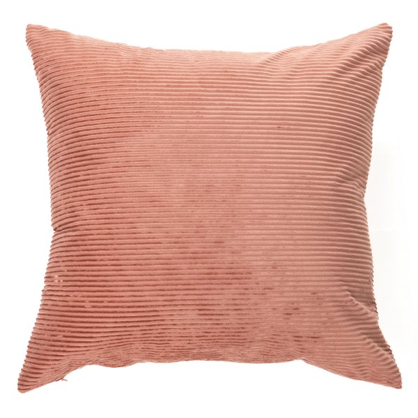 Corduroy coral decorative pillow