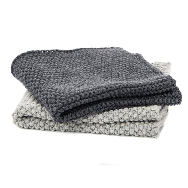 Janette grey knitted dish cloth 