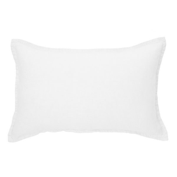 Linen Stone Wash white oblong decorative pillow 