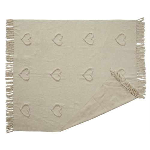 Love throw with hearts