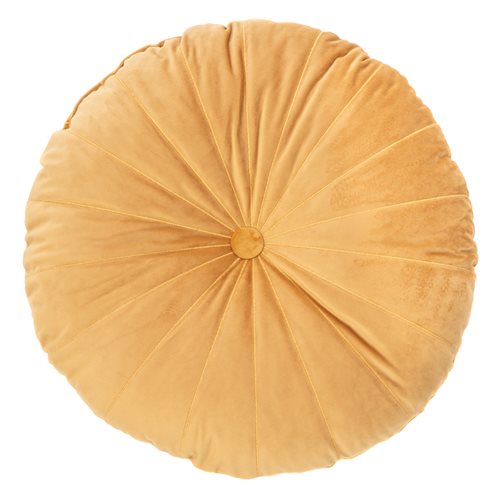 Mandarin mustard round decorative pillow