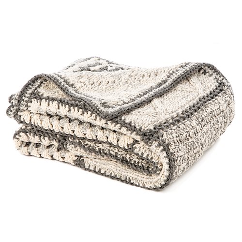 Mezze knitted ivory throw