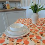 Mignonne peach printed tablecloth 