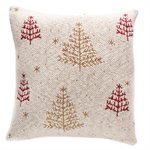 Mouna cream decorative pillow with fir trees