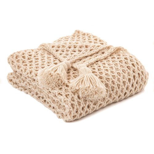 Shiva knitted natural throw 
