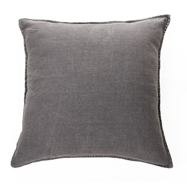 Linen Stone Wash charcoal european pillow