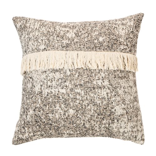 Tiki knit with fringe decorative pillow 