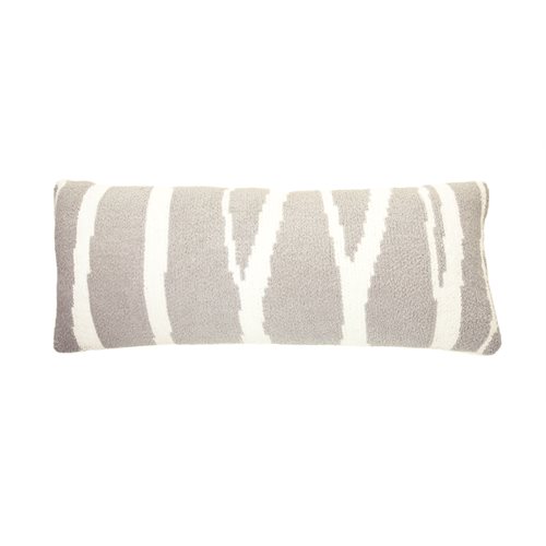 Urban white and grey oblong decorative pillow 
