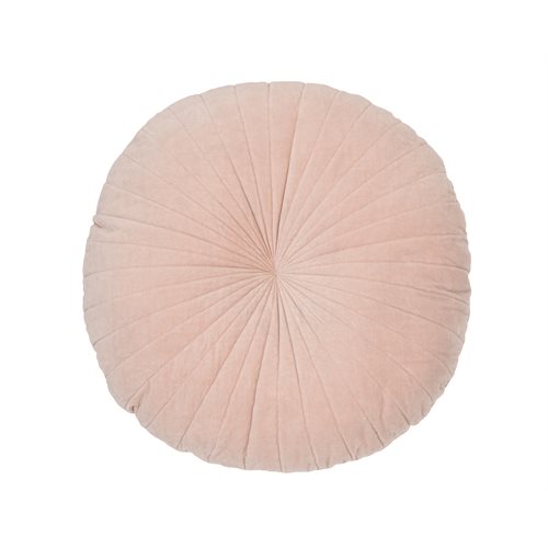Velvet soft pink round decorative pillow 