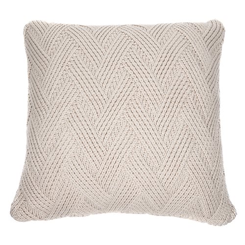 Zig Zag knitted natural decorative pillow